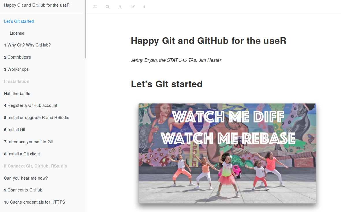 
          Happy Git with R web page
          