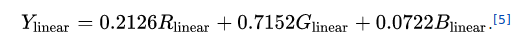 Equation for combining red, green, and blue channels